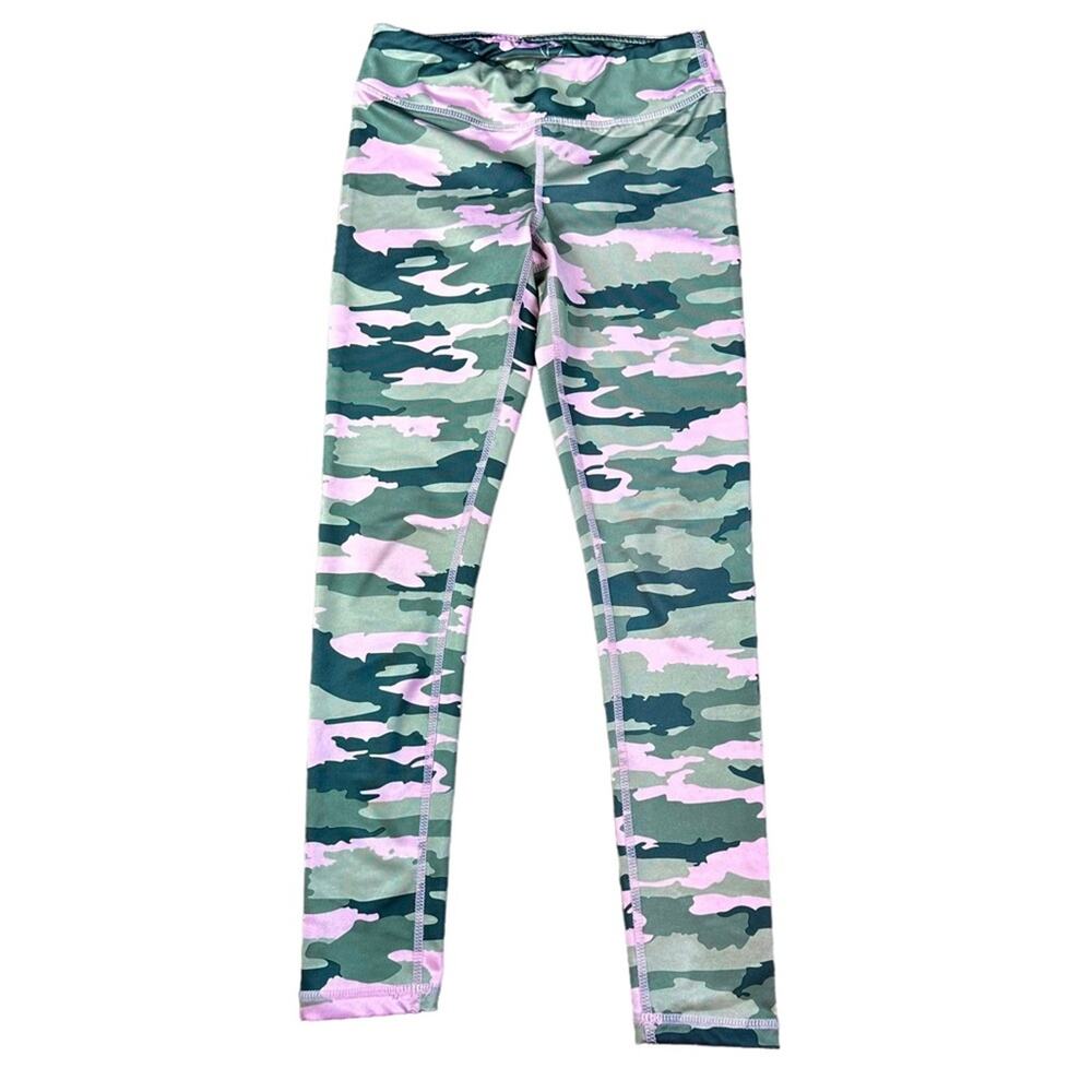 90 Degree by Reflex Leggings Camo Pink Green Gray Sz Small 7/8